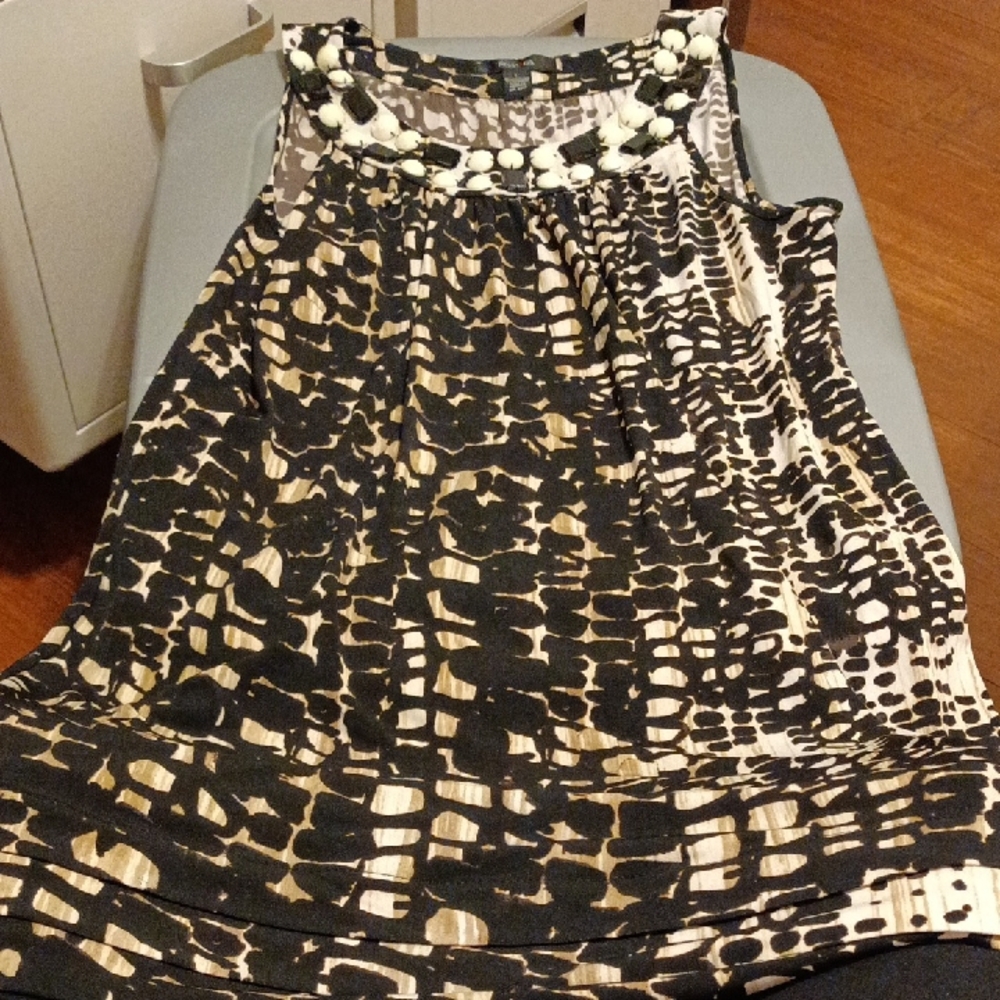 Elegant Black and Brown Women's Top